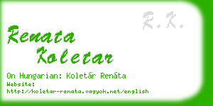 renata koletar business card