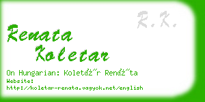 renata koletar business card